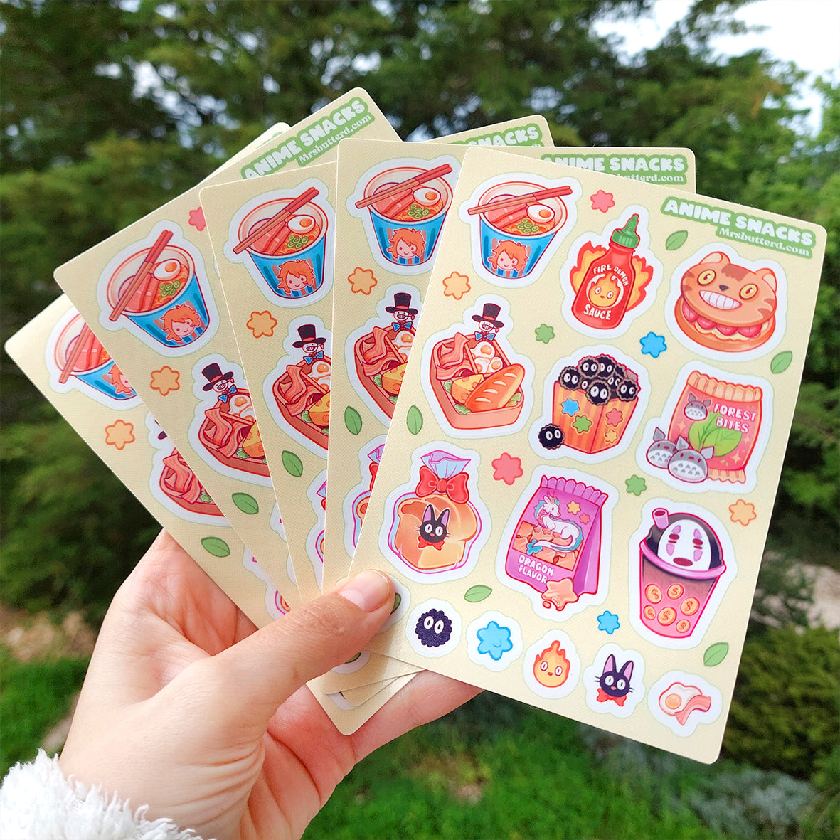 Anime snacks \\ Vinyl Sticker Sheet