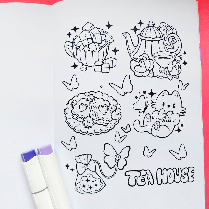 Coloring Book \\ Cute characters & Objects Edition