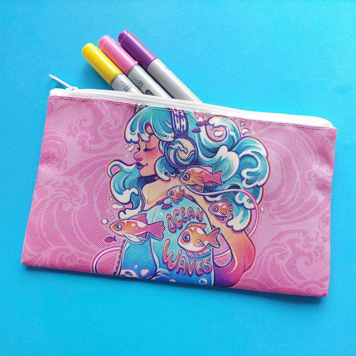 Ocean Waves \\ Zipper pouch