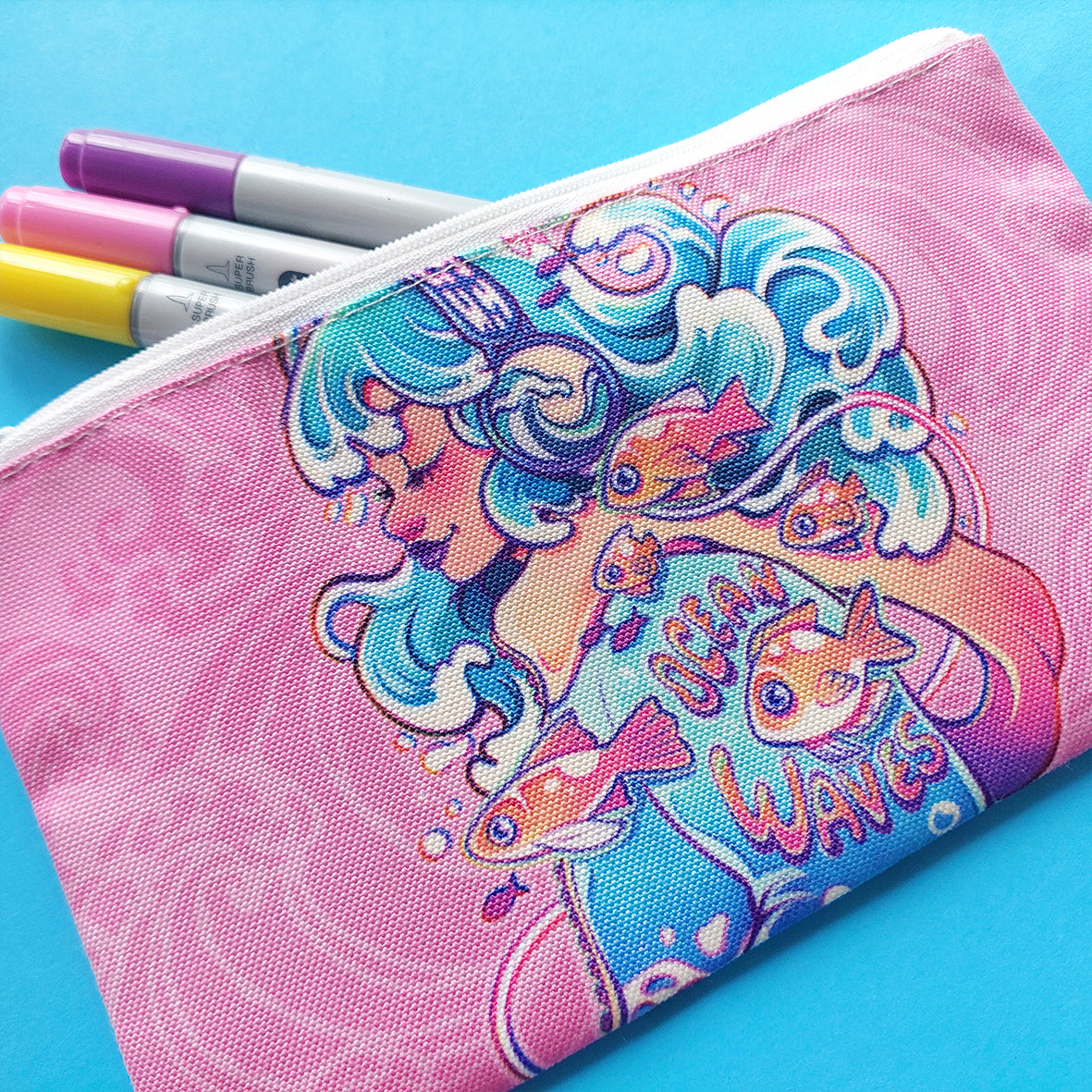 Ocean Waves \\ Zipper pouch
