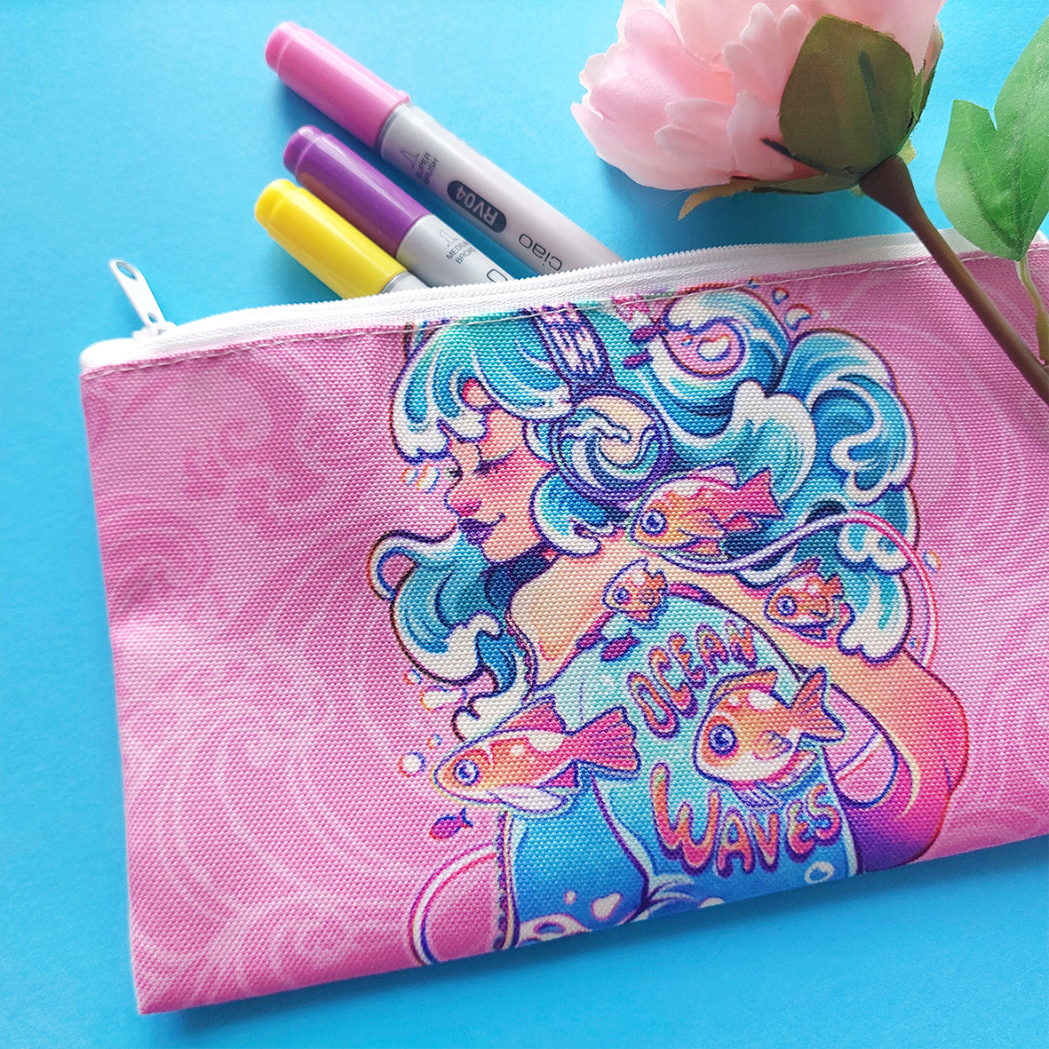 Ocean Waves \\ Zipper pouch