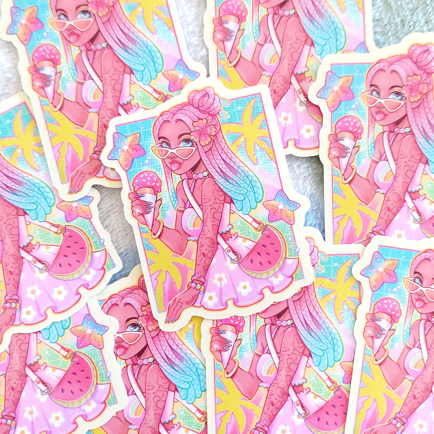 Summer Rainbow \\ Vinyl Sticker
