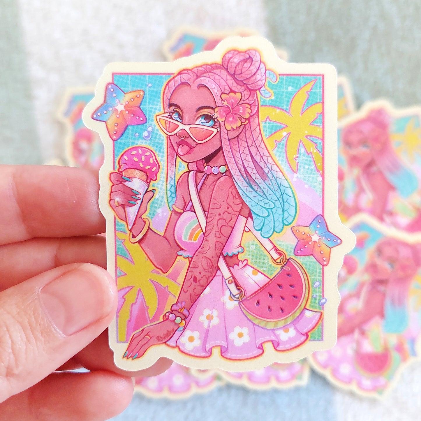 Summer Rainbow \\ Vinyl Sticker
