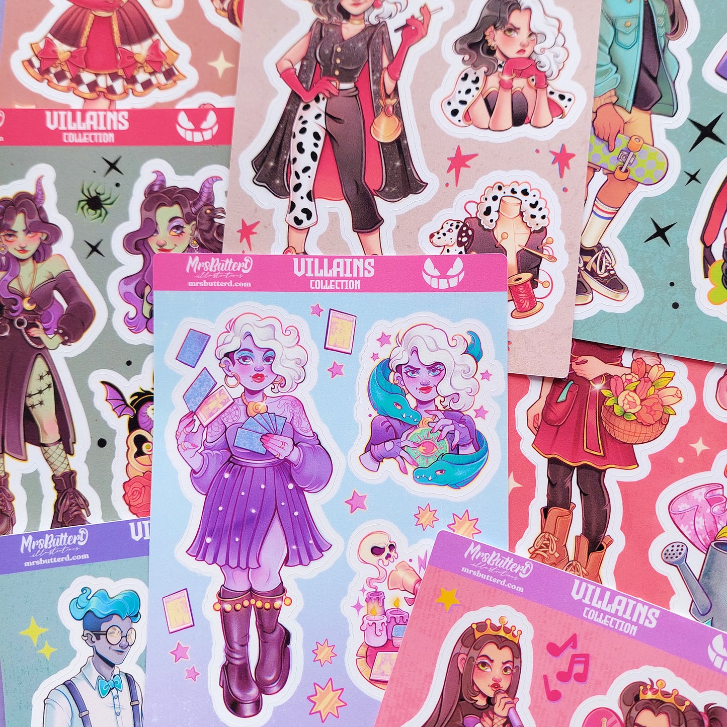 Villains \\ Vynil Sticker Sheet