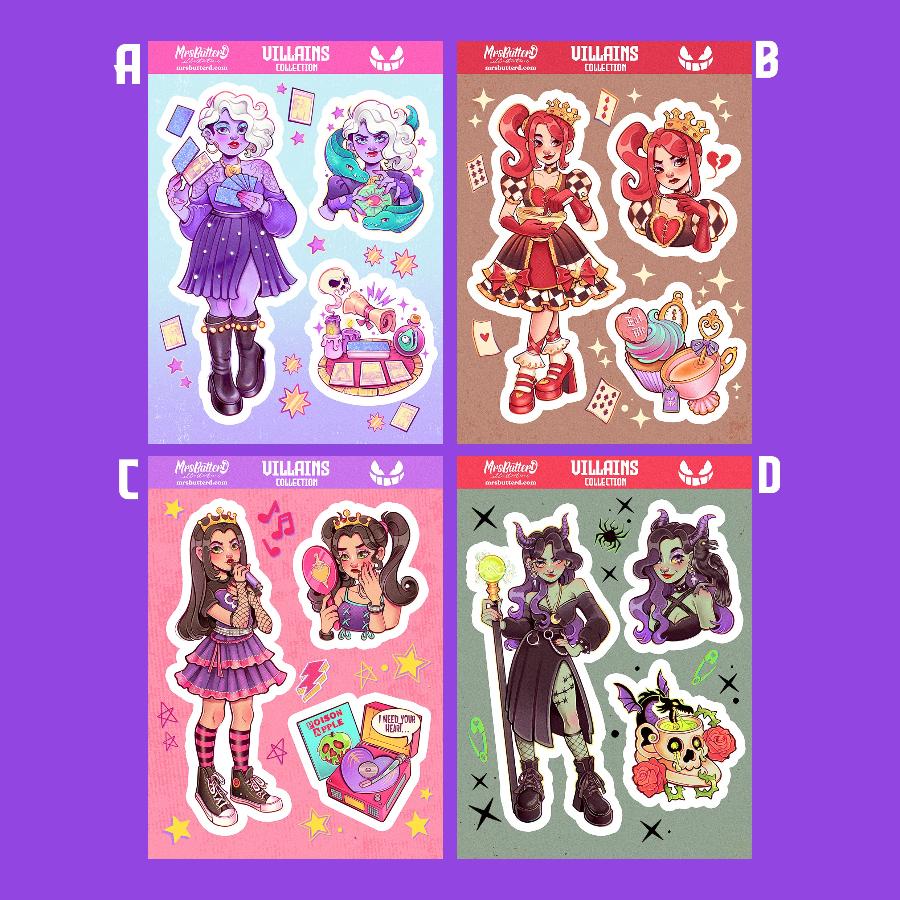 Villains \\ Vynil Sticker Sheet