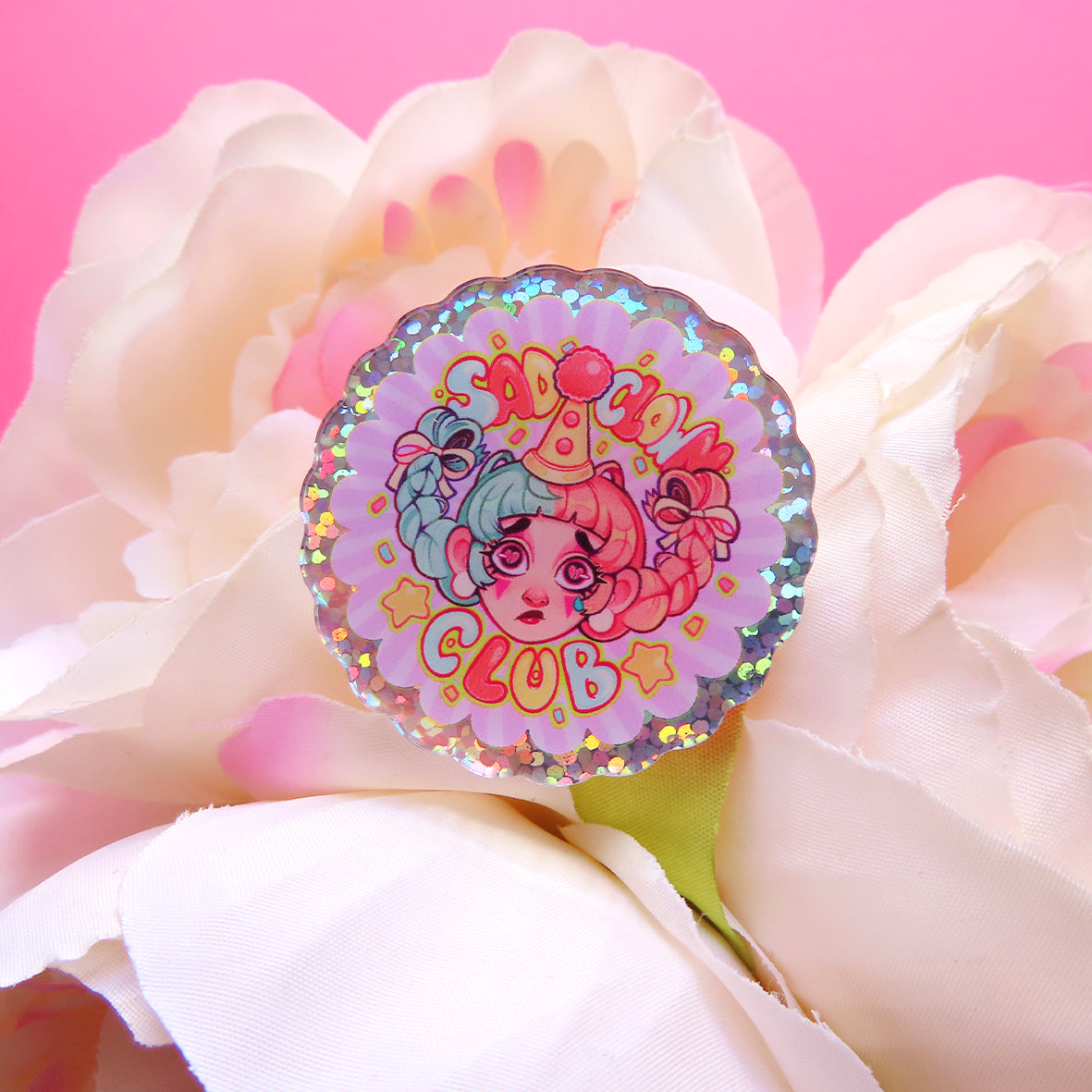 Sad Clown Club \\ Acrylic Pin