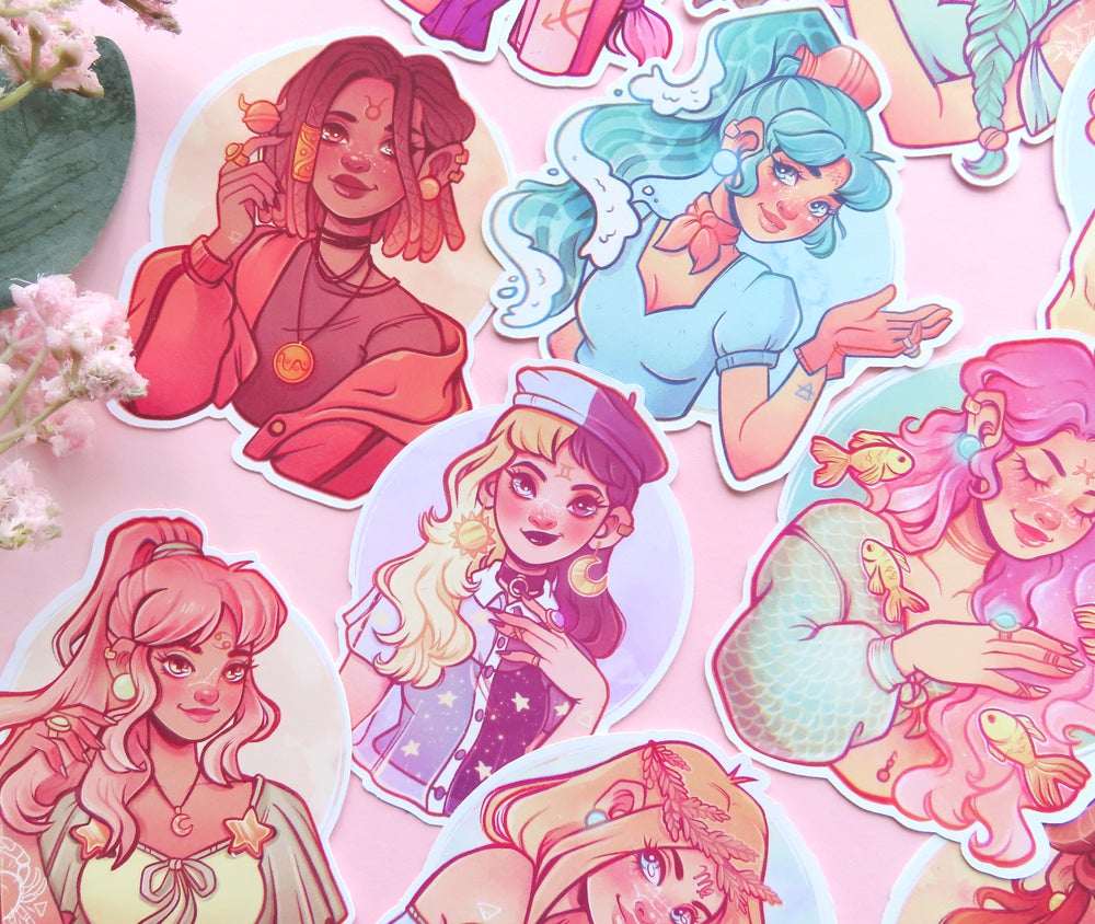 Zodiac Signs \\ Matte Vinyl Stickers
