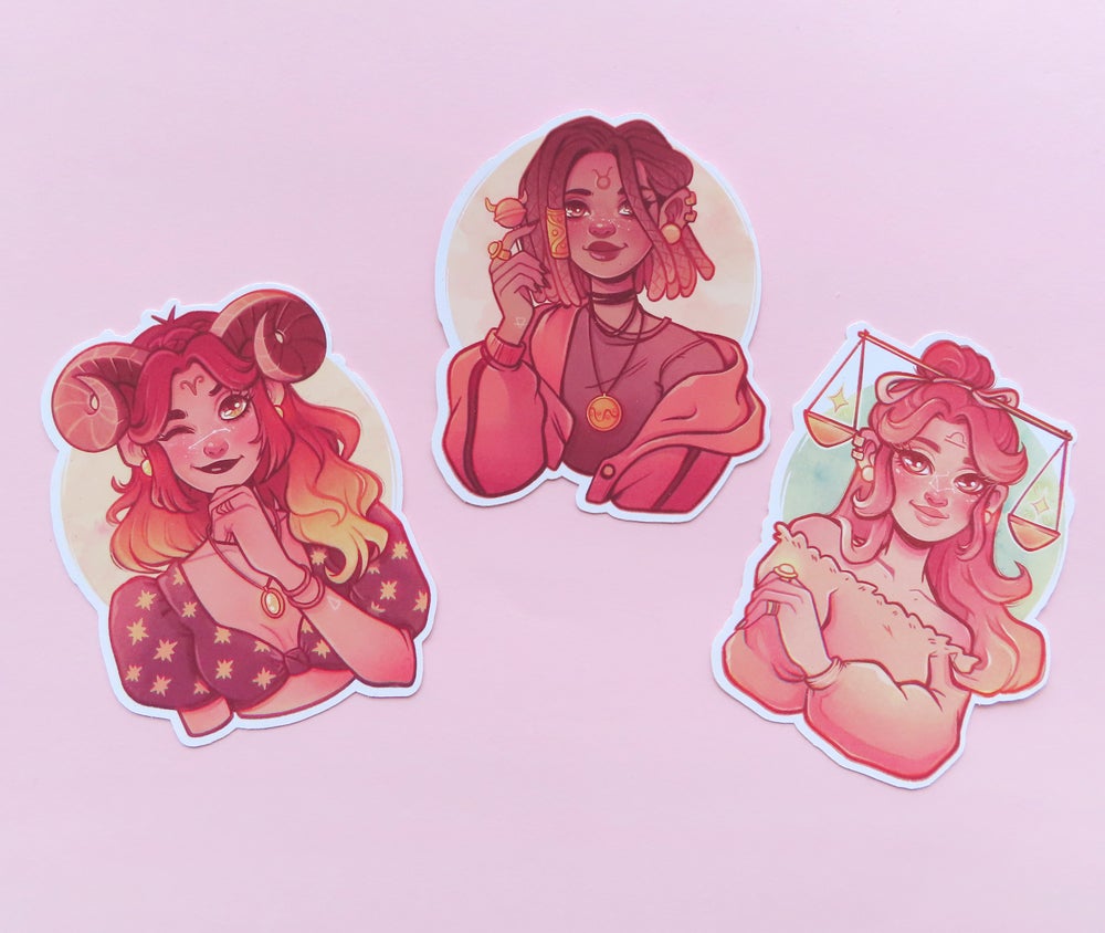 Zodiac Signs \\ Matte Vinyl Stickers