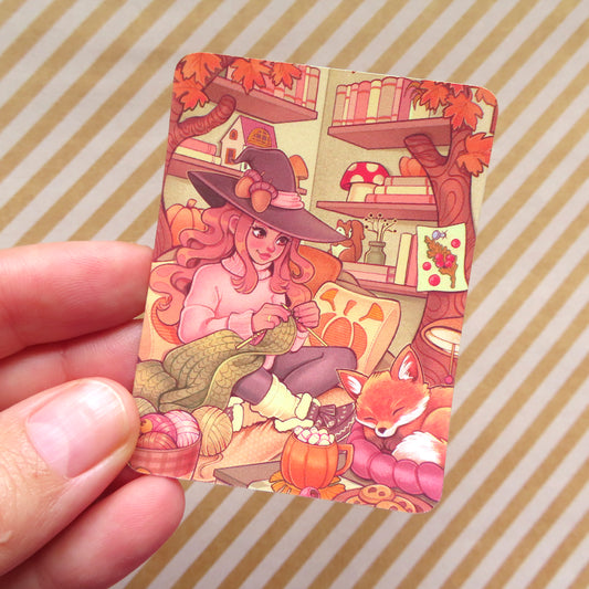 Knitting Witch\\ Vinyl Sticker