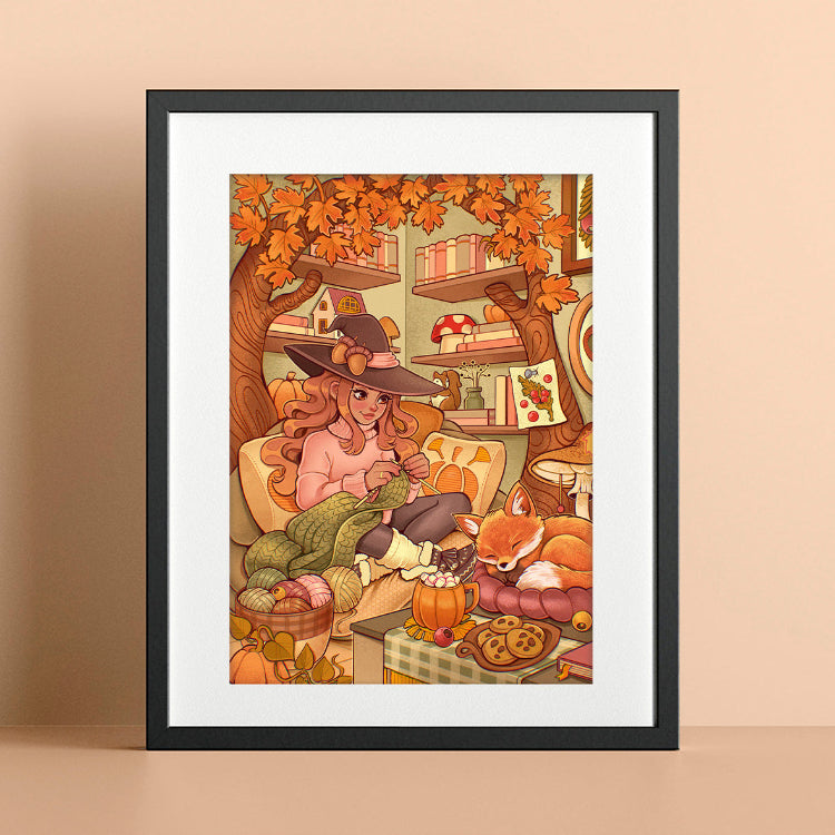 Knitting Witch\\ Art Print