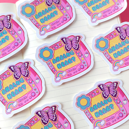 Analog heart \\ Vinyl Sticker