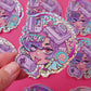 Retro Gamer \\ Glitter Holographic Vinyl Sticker