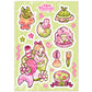 Sakura Matcha Mermaid \\ Vinyl Holographic Sticker sheet