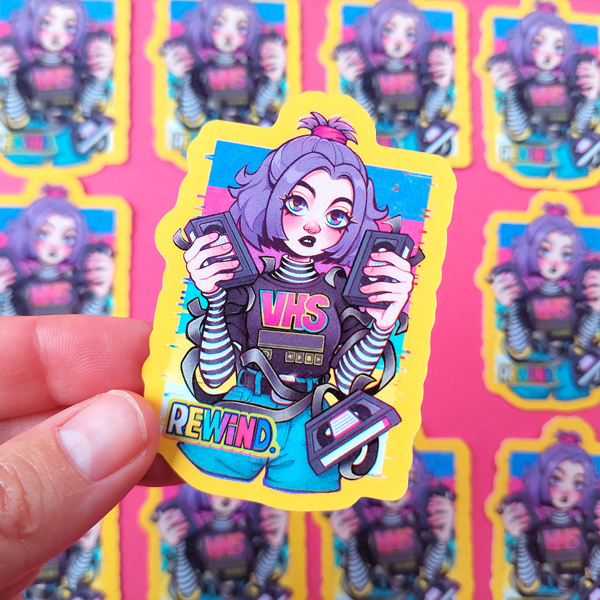 Rewind \\ Vinyl Sticker – mrsbutterd