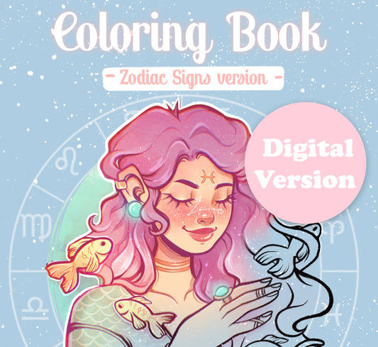 Zodiac Signs Coloring Book \\ DIGITAL VERSION