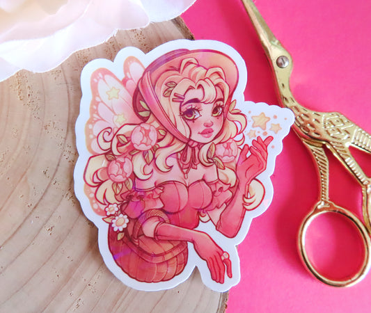 Cottagecore fairy \\ Vinyl Holographic Sticker